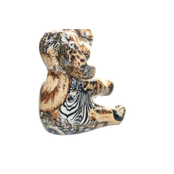 La Vie Animal Print Elephant Statue Figurine - Picture 4 of 8